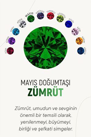 Mayıs Zümrüt Doğum Taşı Rose Tektaş Çivili Gümüş Küpe