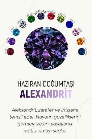 Haziran Alexandrit Doğum Taşı Rose Tektaş Çivili Gümüş Küpe