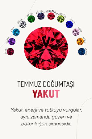 Temmuz Yakut Doğum Taşı Rose Tektaş Çivili Gümüş Küpe