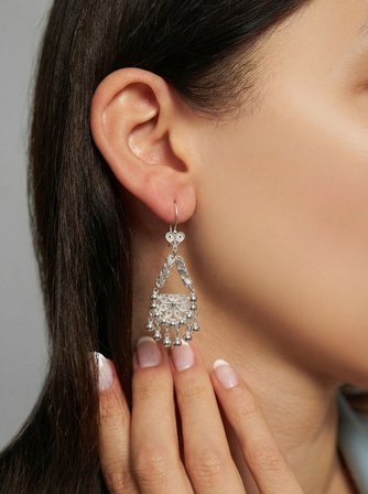 925 Ayar Gümüş Geleneksel El İşçiliği Telkari Toplu Salkım Şahmeran Küpe