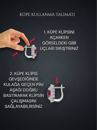 925 Ayar Gümüş Rodyum Renk Zirkon Taş Çerçeveli Özelleştirilebilir Kalp Klipsli Küpe