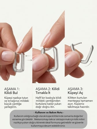 925 Ayar Gümüş Rodyum Renk Zirkon Taşlı Üç Sıra Huggie Halka Küpe - Küçük
