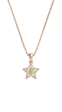 Zirkon Taşlı Rose Manolya Çiçeği Gümüş Kolye