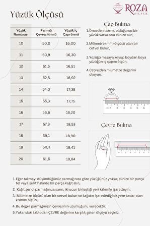 Zirkon Taşlı Rose Minimal Tamtur Gümüş Yüzük