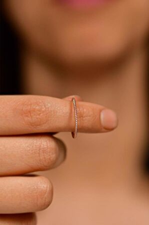 Burgu Desen Rose Minimal Gümüş Yüzük