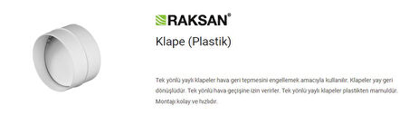 Raksan Kod060 Ø100 Geri Dönüşümlü Hava Çekvalf