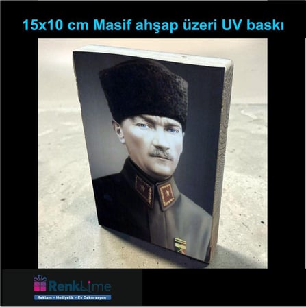 Masif Ahşap Üzeri UV Baskı ATATÜRK Portresi