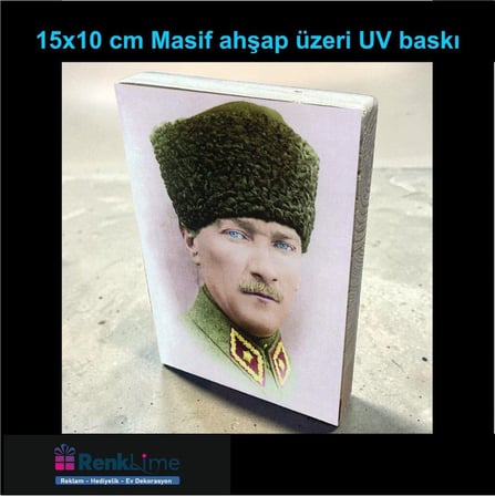 Masif Ahşap Üzeri UV Baskı ATATÜRK Portresi