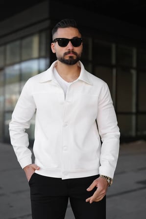 Gizli Cep Detaylı Düğmeli Comfort Kumaş Ceket