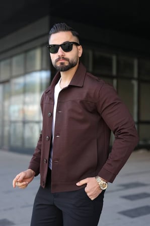 Gizli Cep Detaylı Düğmeli Comfort Kumaş Ceket