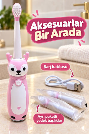 Çocuk Elektrikli Diş Fırçası Pembe