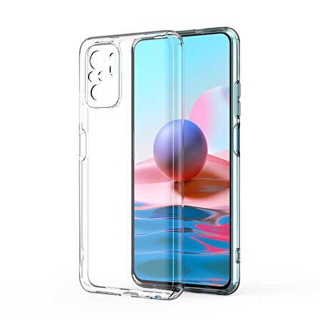 Xiaomi Redmi Note 10 Kılıf Şeffaf İnce Esnek Silikon Kılıf Zipax-Süper