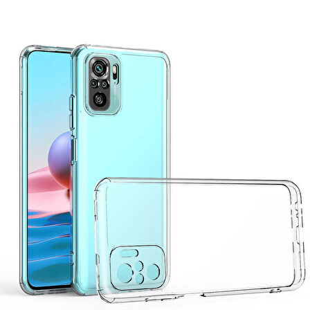 Xiaomi Redmi Note 10 Kılıf Şeffaf İnce Esnek Silikon Kılıf Zipax-Süper