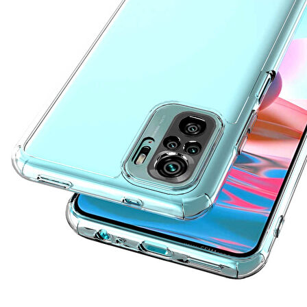 Xiaomi Redmi Note 10 Kılıf Şeffaf İnce Esnek Silikon Kılıf Zipax-Süper
