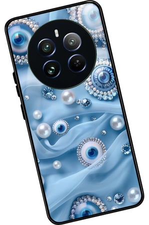 Realme 12 Uyumlu Nazar Boncuğu Tasarımlı Parlak Silikon Kılıf