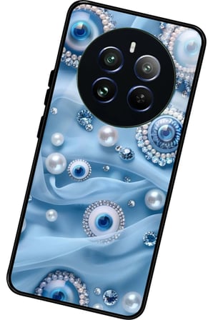 Realme 12 Uyumlu Nazar Boncuğu Tasarımlı Parlak Silikon Kılıf
