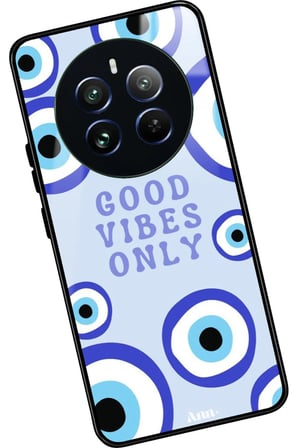 Realme 12 Uyumlu Motivasyonlu Nazar Boncuğu Tasarımlı Parlak Silikon Kılıf
