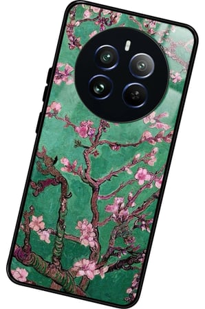 Realme 12 Uyumlu Van Gogh Yeşil Ağaç Tablo Tasarımlı Parlak Silikon Kılıf