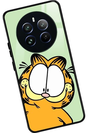 Realme 12 Uyumlu Garfield Tasarımlı Parlak Silikon Kılıf