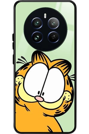 Realme 12 Uyumlu Garfield Tasarımlı Parlak Silikon Kılıf