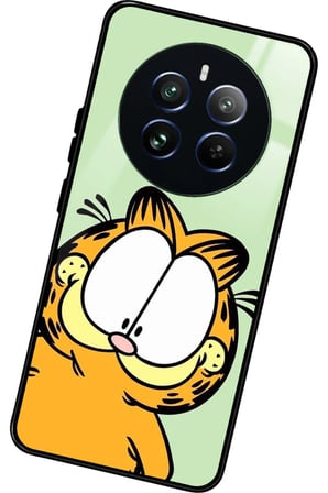 Realme 12 Uyumlu Garfield Tasarımlı Parlak Silikon Kılıf