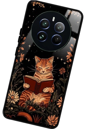 Realme 12 Uyumlu Kedi Tasarımlı Parlak Silikon Kılıf