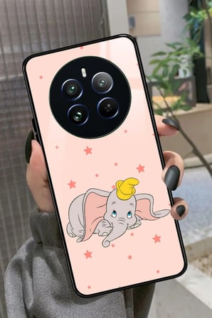 Realme 12 Uyumlu Fil Tasarımlı Parlak Silikon Kılıf