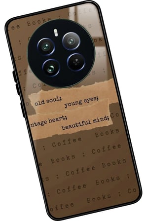 Realme 12 Uyumlu Kahverengi Poster Tasarımlı Parlak Silikon Kılıf