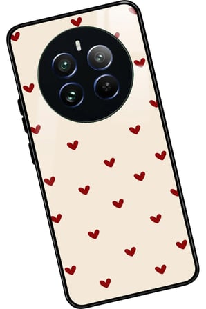 Realme 12 Uyumlu Kalp Tasarımlı Parlak Silikon Kılıf