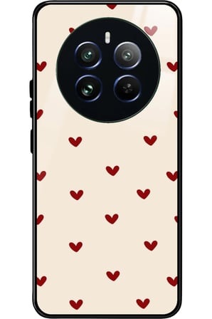 Realme 12 Uyumlu Kalp Tasarımlı Parlak Silikon Kılıf