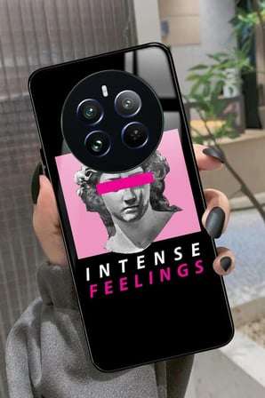 Realme 12 Uyumlu Intense Feelıngs Tasarımlı Parlak Silikon Kılıf