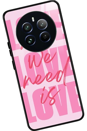 Realme 12 Uyumlu Love Yazılı Parlak Silikon Kılıf