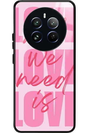 Realme 12 Uyumlu Love Yazılı Parlak Silikon Kılıf