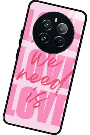Realme 12 Uyumlu Love Yazılı Parlak Silikon Kılıf