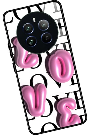 Realme 12 Uyumlu Love Yazılı Parlak Silikon Kılıf