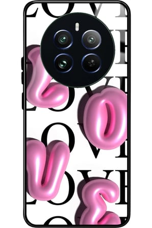Realme 12 Uyumlu Love Yazılı Parlak Silikon Kılıf