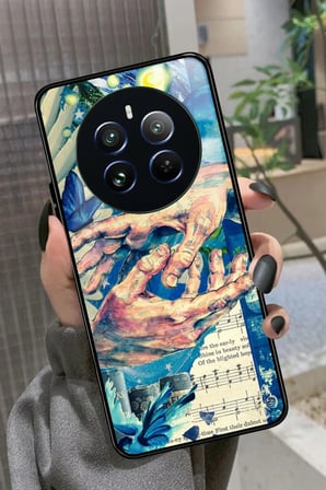 Realme 12 Uyumlu Tablo Tasarımlı Parlak Silikon Kılıf