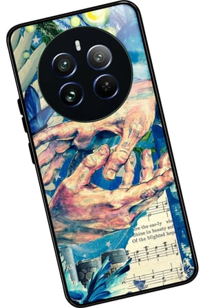 Realme 12 Uyumlu Tablo Tasarımlı Parlak Silikon Kılıf