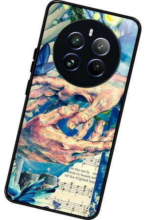 Realme 12 Uyumlu Tablo Tasarımlı Parlak Silikon Kılıf