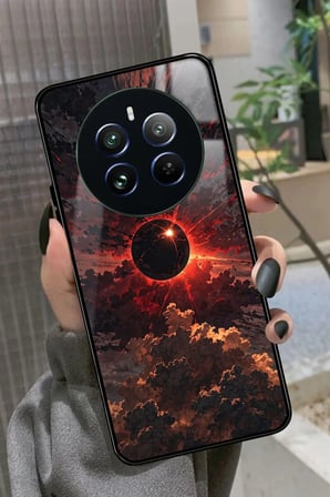 Realme 12 Uyumlu Soyut Sanat Tasarımlı Parlak Silikon Kılıf