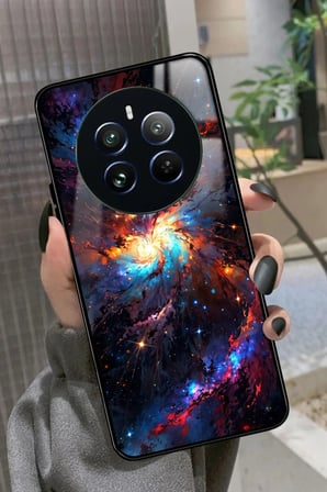 Realme 12 Uyumlu Soyut Sanat Tasarımlı Parlak Silikon Kılıf
