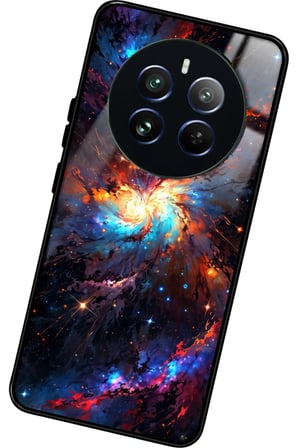 Realme 12 Uyumlu Soyut Sanat Tasarımlı Parlak Silikon Kılıf