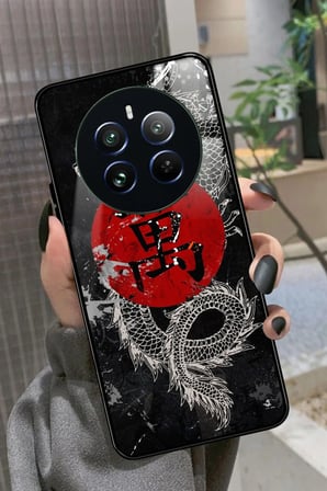 Realme 12 Uyumlu Dragon Tasarımlı Parlak Silikon Kılıf