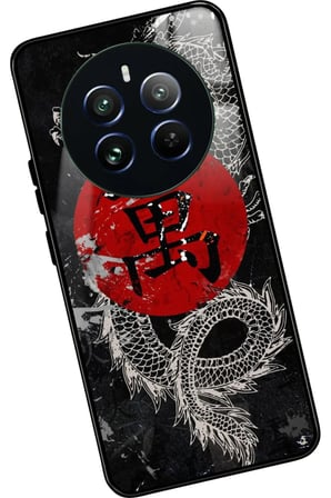 Realme 12 Uyumlu Dragon Tasarımlı Parlak Silikon Kılıf