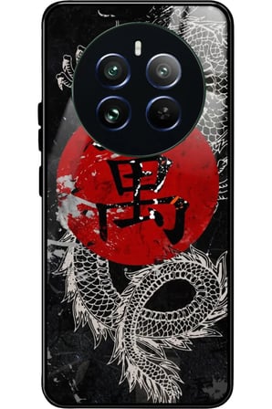 Realme 12 Uyumlu Dragon Tasarımlı Parlak Silikon Kılıf