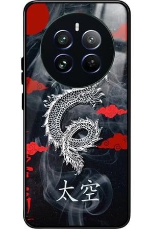 Realme 12 Uyumlu Dragon Tasarımlı Parlak Silikon Kılıf