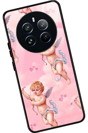 Realme 12 Uyumlu Melek Tasarımlı Parlak Silikon Kılıf