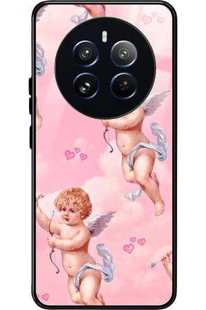 Realme 12 Uyumlu Melek Tasarımlı Parlak Silikon Kılıf