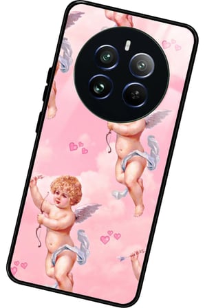 Realme 12 Uyumlu Melek Tasarımlı Parlak Silikon Kılıf