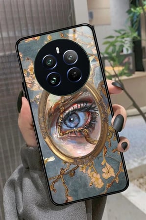 Realme 12 Uyumlu Tablo Tasarımlı Parlak Silikon Kılıf